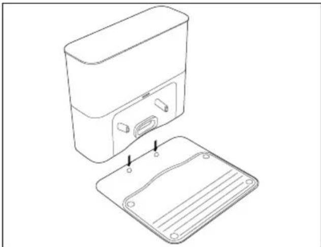 MEDION X23 SW+ - Posizionamento della base di scarico polvere / carica sul tappetino proteggi pavimento - 1