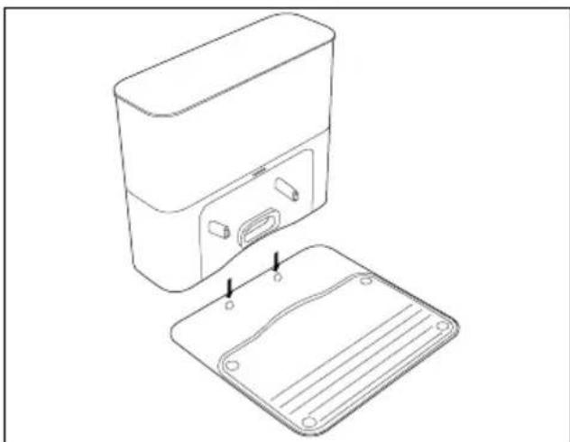 MEDION X23 SW+ - Placer la station de vidange/de charge sur le tapis de protection du sol - 1