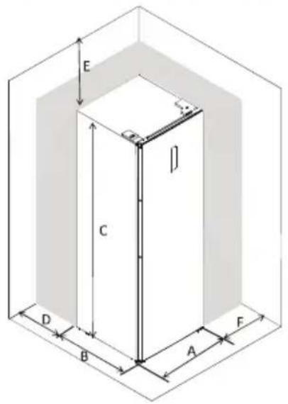 Frilec BREMEN272-NF-040DW - Space Requirement - 1