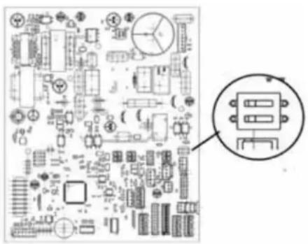 HAIER QS24WP2BEB - Si el sensor de pérdida no es necesario o no está instalado, asegúrese de dar vuelta el interruptor dip 3-2 a OFF (Apagado) (consulte la imagen correcta). - 1