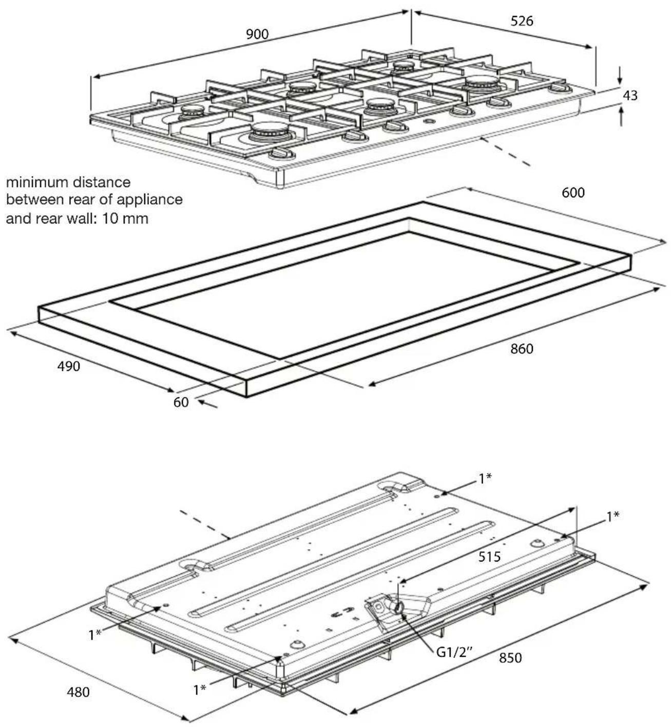 Atag HG9711CB - Placing the sealing tape - 9