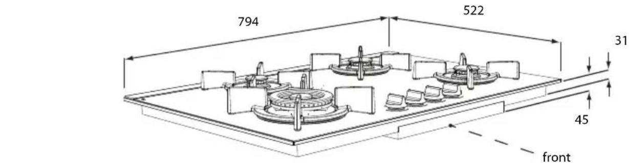 Atag HG9611MCA - building in dimensions HG61..M - 6