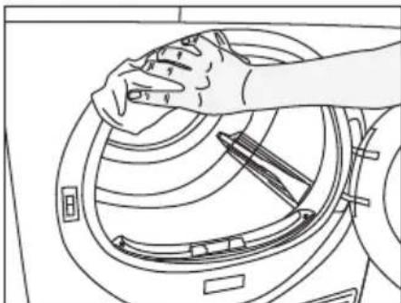 BEKO D3H17D91W - Filtres à peluches (filtres internes et externes) / Nettoyage de la surface interieure de la porte de chargement - 9