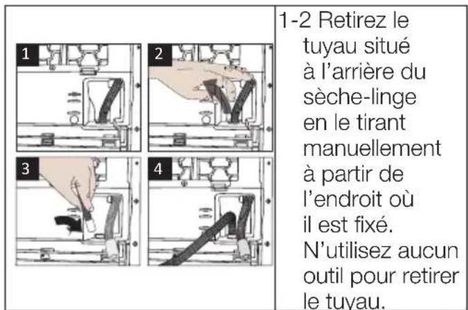 BEKO D3H18D93W - Raccordement du tuyau d'évacuation d'eau - 1