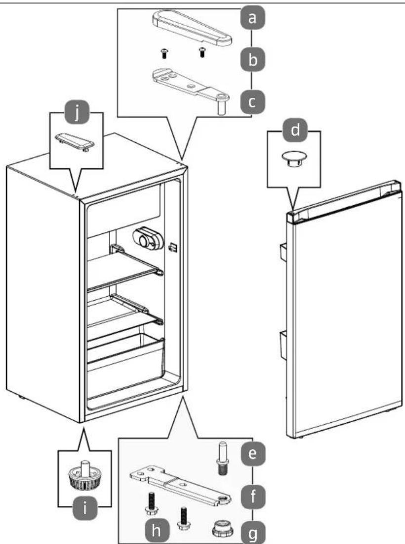 MEDION MD 37767 - Changing the door hinge over to the opposite side - 1
