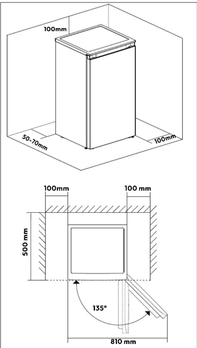 100mm 50-70mm 100mm 100mm 100mm 500 mm 135° 810 mm