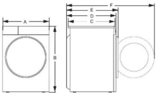 EDESA ESP-9150 WH - Dimensiones (mm) - 1