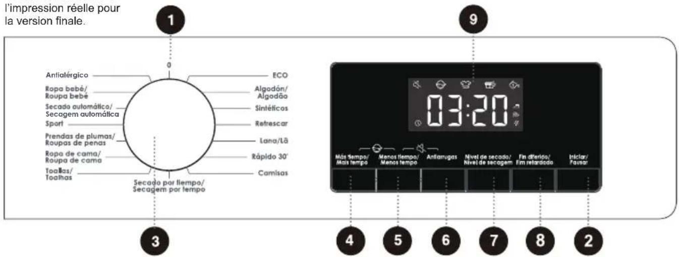 EDESA ESP-7150 WH - Panneau de commande - 1