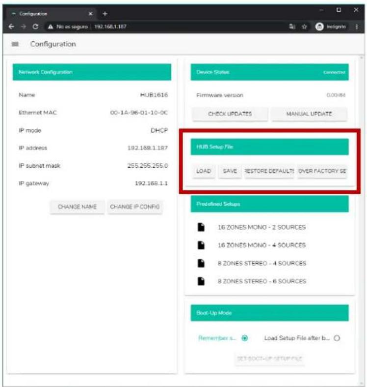 Ecler Pilot - HUB SETUP FILE (fichier de configuration de l'unite HUB) - 2