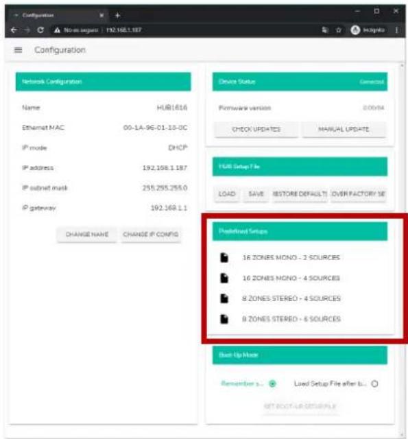 Ecler Pilot - HUB SETUP FILE (fichier de configuration de l'unite HUB) - 3
