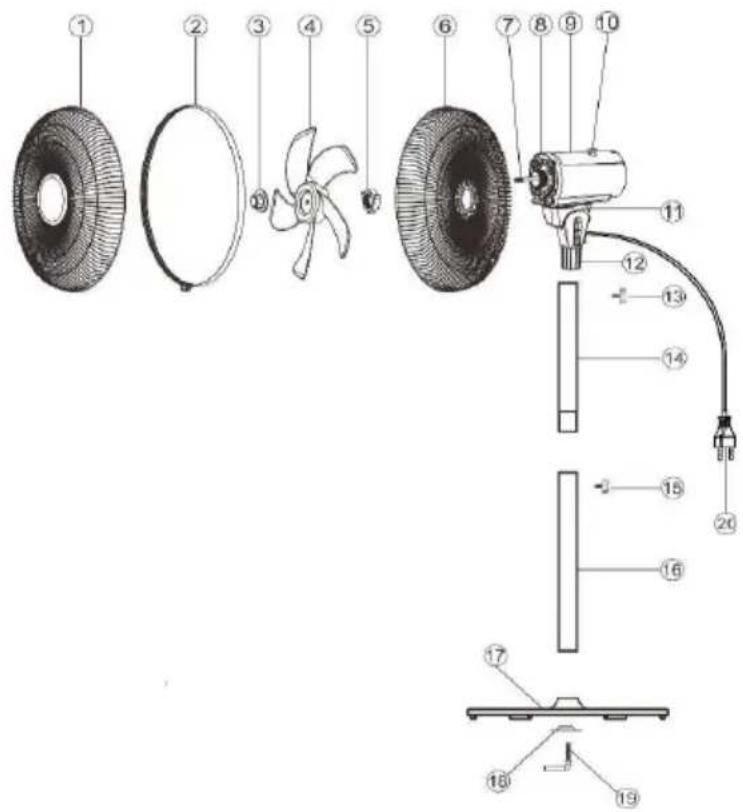BLUEPALM BP40STTI26V1 - PREZENTARE GENERALĂ A VENTILATORULUI - 1