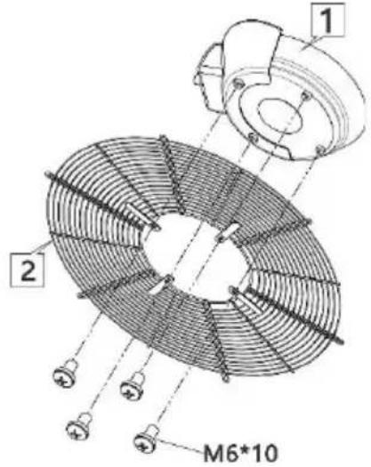 Be Cool BCIMISTFAN - Zerstäuberplatte mit Motor am vorderen Schutzgitter montieren - 1