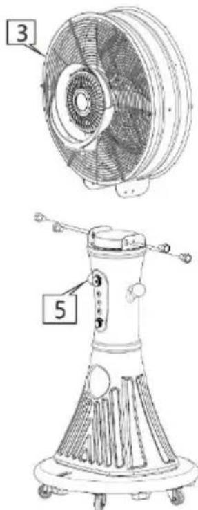 Be Cool BCIMISTFAN - Ventilatorkopf mit Stützsäule verbinden - 1
