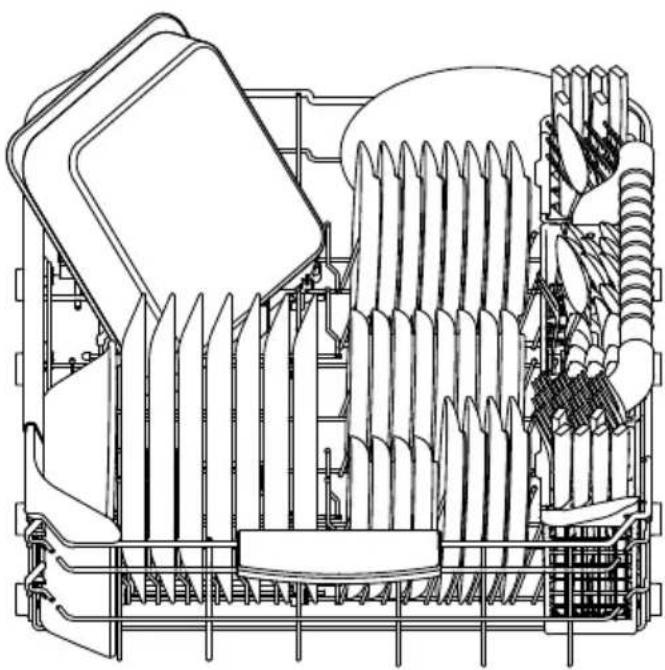 MIDEA MDT24P5AST - Pour laver des articles volumineux comme une plaque de cuisson dans la zone de lavage en angle, vous avez besoin de : - 4