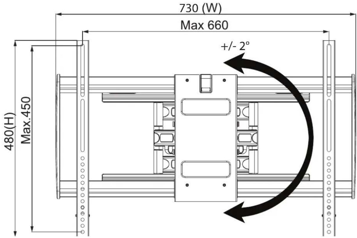 StarTech.com 65SAP2-TV-WALL-MOUNT - 製品図 - 1