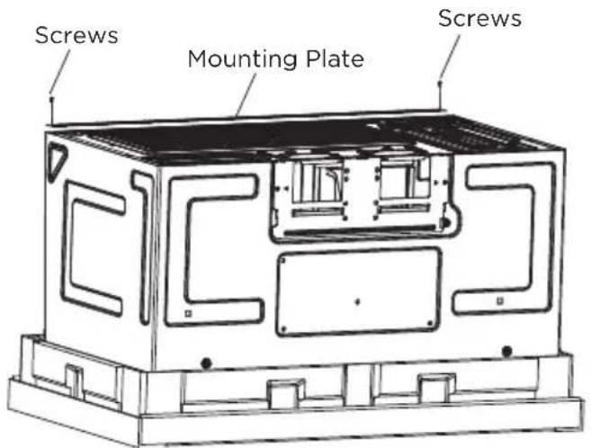 MIDEA MMO19S14ASTC - REMOVING THE MICROWAVE OVEN FROM THE CARTON/REMOVING THE MOUNTING PLATE - 3