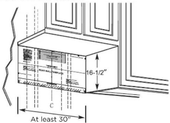 MIDEA MMO19S14ASTC - DETERMINING WALL PLATE LOCATION UNDER YOUR CABINET Plate position-beneath flat bottom cabinet - 1