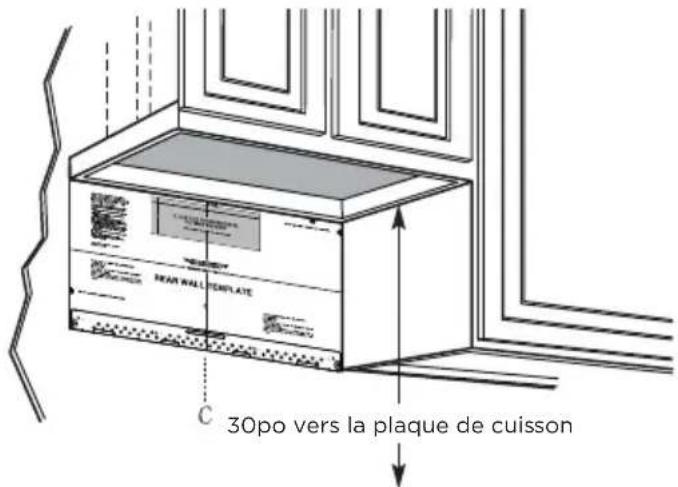 MIDEA MMO19S14ASTC - Position de la plaque - sous le fond de l'armoire encastrée et encadrée - 1
