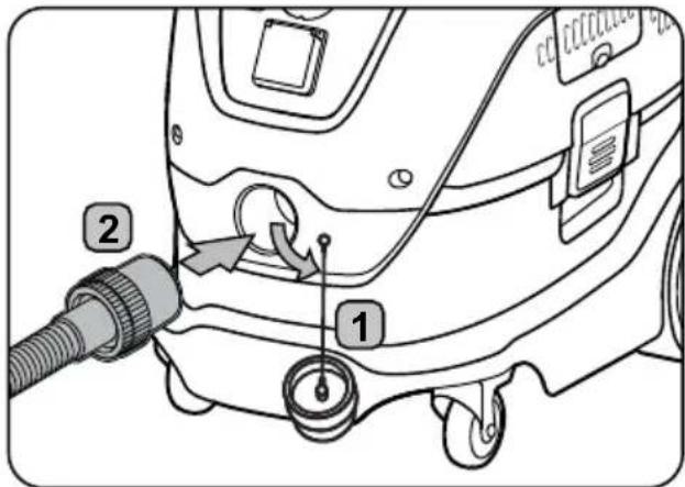 Diagram of a car's rearview and exhaust system with labeled components including hose, valve, and paper clip