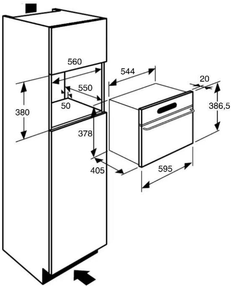 Atag SX3292C - Useful dimensions of your oven - 1
