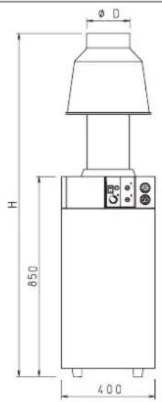 Ø D H 850 400