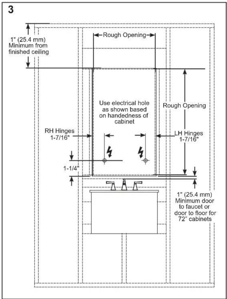 Robern MR2436D4FPE4R - RECESS MOUNTING - 3