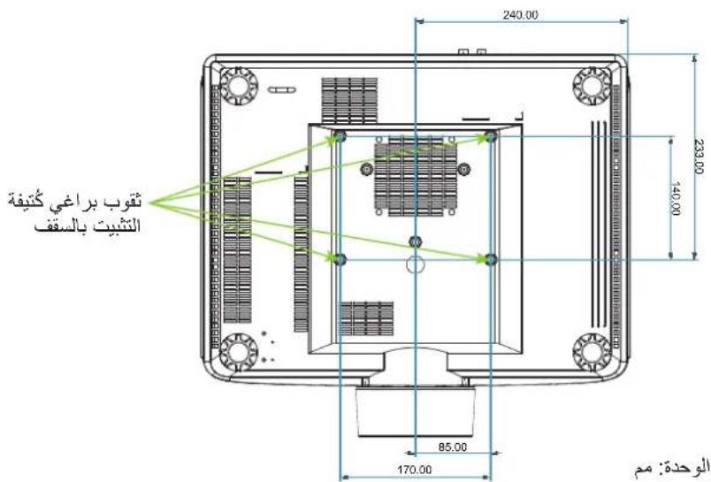OPTOMA UHZ78LV - Dimensions du projecteur et installation au plafond - 2