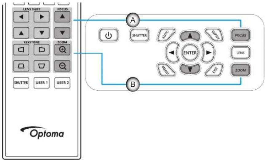 OPTOMA ZK1000 - Réglage du zoom et du focus du projecteur - 1