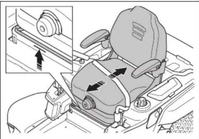 HUSQVARNA Z 342iF - De stand van de stoel verstellen - 1