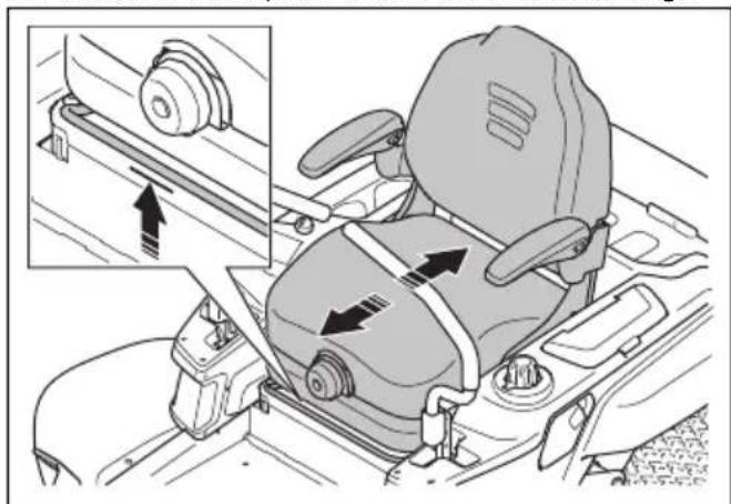 HUSQVARNA Z 342iF - Pour régler la position du siège - 1