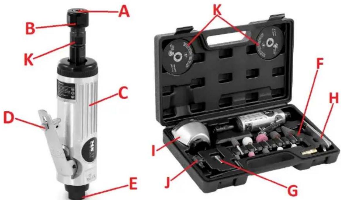 MSW MADG-01 - MINI AIR DIE GRINDER SET - 1