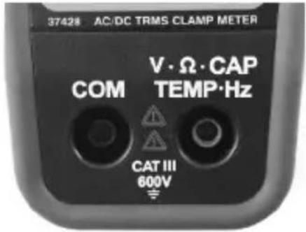 37428 AC/DC TRMS CLAMP METER V·Ω·CAP COM TEMP·Hz CAT III 600V