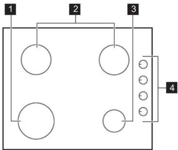 ARTHUR MARTIN AGS6404SX - Cooking surface layout - 1