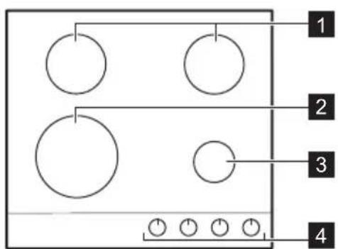 ARTHUR MARTIN AGS6435X - Description de la table de cuisson - 1