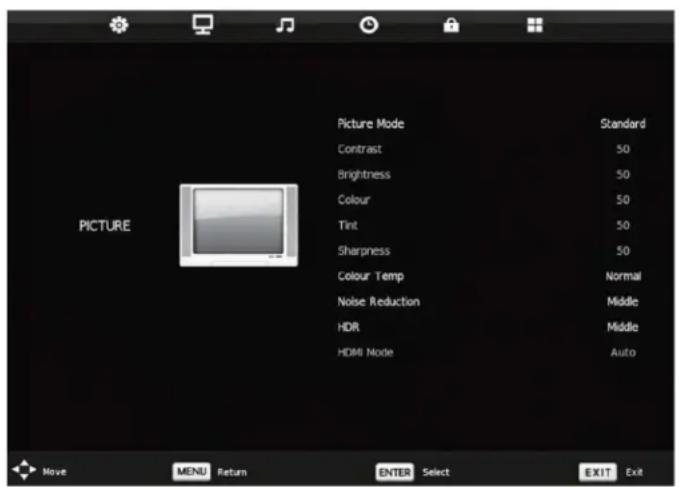 DENVER LED-5585 - Menu image - 2