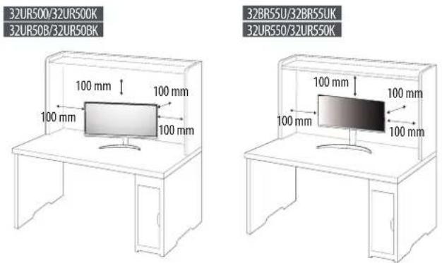 LG 32BR55UK - Installing on a Table - 1