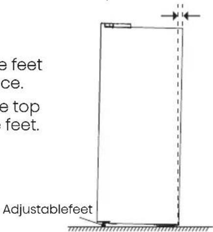 HISENSE FF3N229NEIC - Leveling of appliance (if needed): - 1