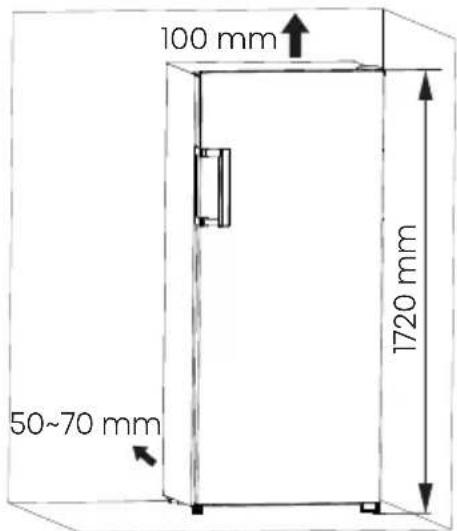 100 mm 50~70 mm 1720 mm