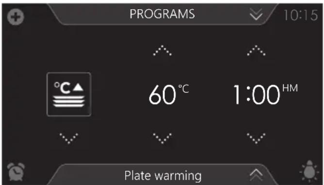 Atag ZX4674M - Selecting warming functions - 2