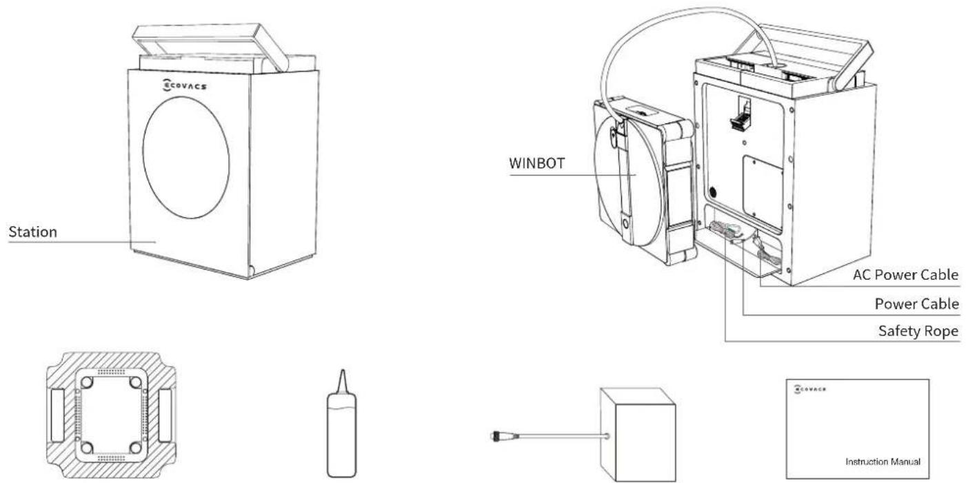 ECOVACS WINBOT W3 OMNI - Package Contents - 1