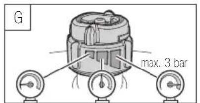 G max. 3 bar