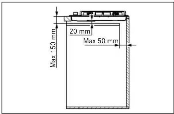 FRANKE FHCL 755 4G TC - МИНИМАЛЬНЫЕ РАЗМЕРЫ (ММ) - 2