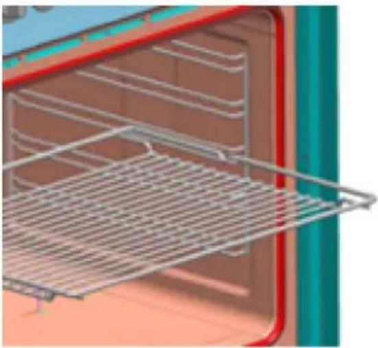 WHIRLPOOL YUFE50M4SS - Proper positioning of the wire shelf on sliding shelves - 2