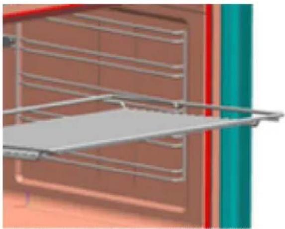 WHIRLPOOL YUFE50M4SS - Proper positioning of the wire shelf on sliding shelves - 1