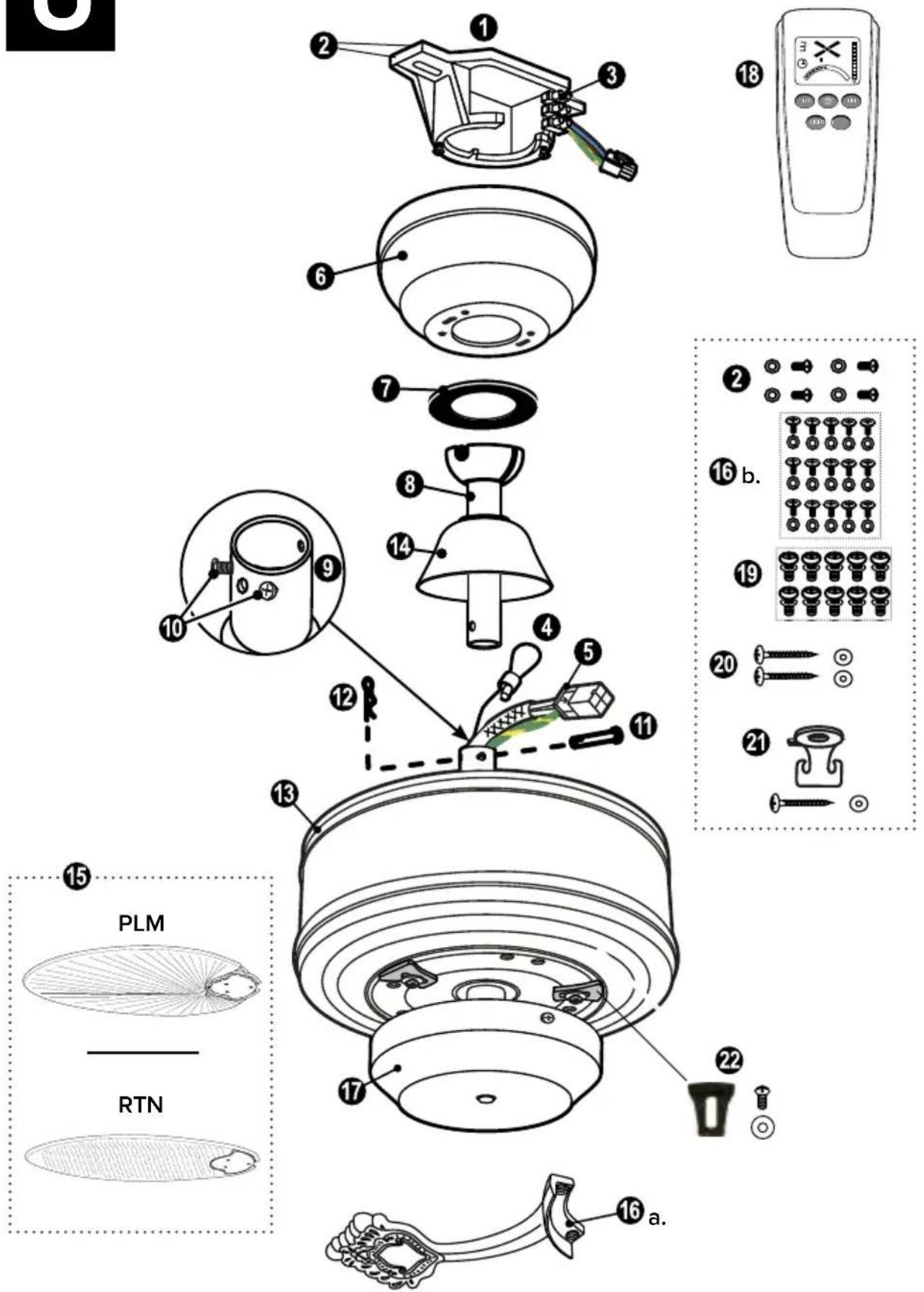 CasaFan Caribbean Dream Eco II - COMPONENTI (Figura U, pagina 28) - 2
