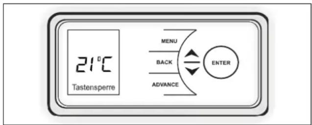 DIMPLEX RCE 050 - Activation/désactivation du verrouillage des touches - 1