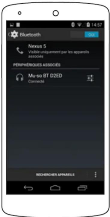 Bluetooth Nexus 5 Visible uniquement par les appareils associés PÉRIPHÉRIQUES ASSOCIÉS Mu-so BT D2ED Connecté RECHÉRCHER APPARELS