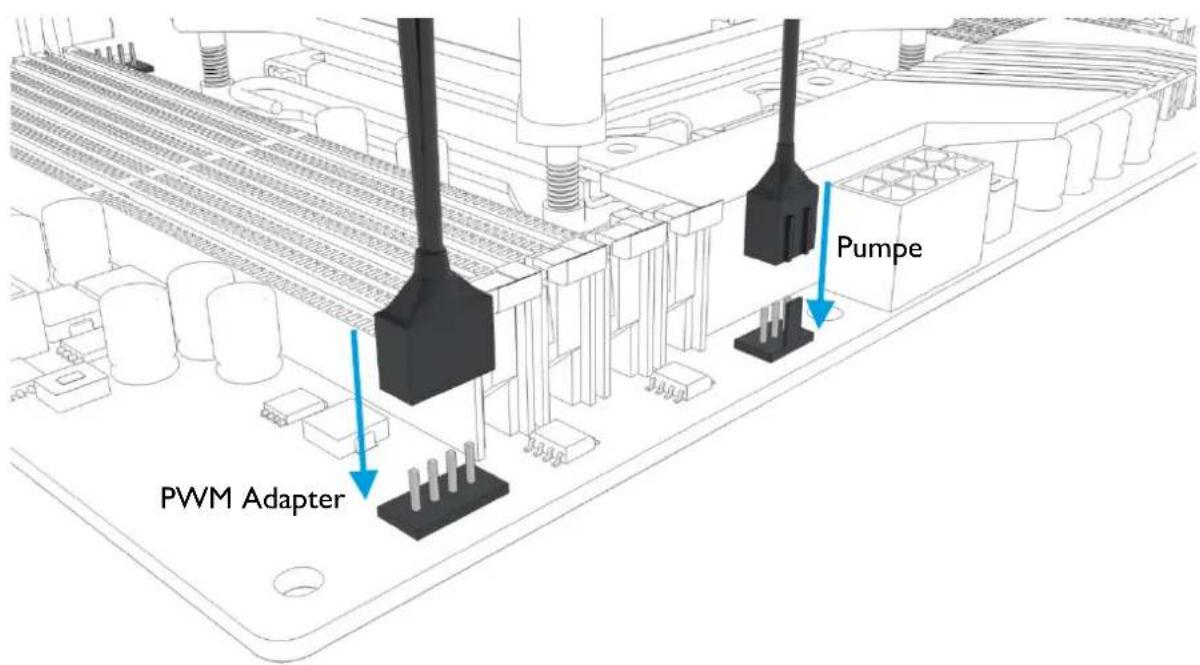 Alphacool Eisbaer 280 - LUFTER UND PUMPE ANSCHLIEBEN - 2