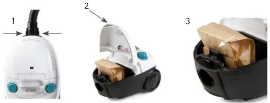 DOMO DO1152S - CHANGING THE DUST BAG - 1