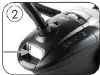 DOMO DO1137S - Replacing the dust bag and cleaning the motor filter - 1